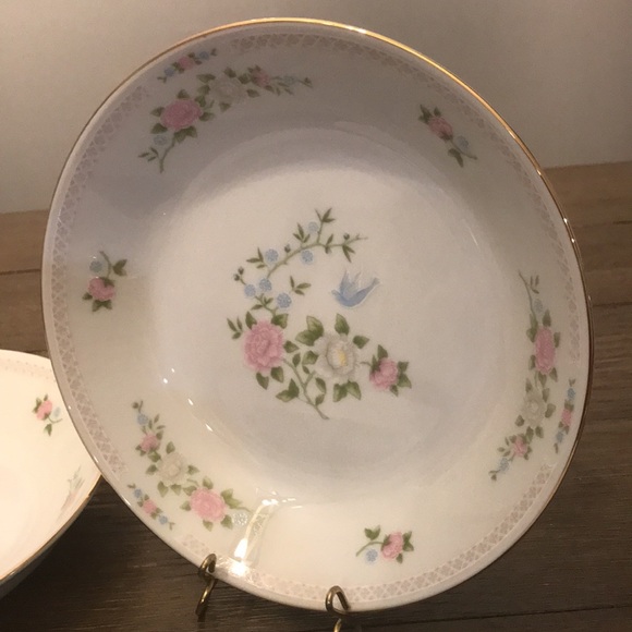 Crown Ming bird of paradise 7 1/2” soup bowl set of 4 euc (a) - Picture 3 of 8